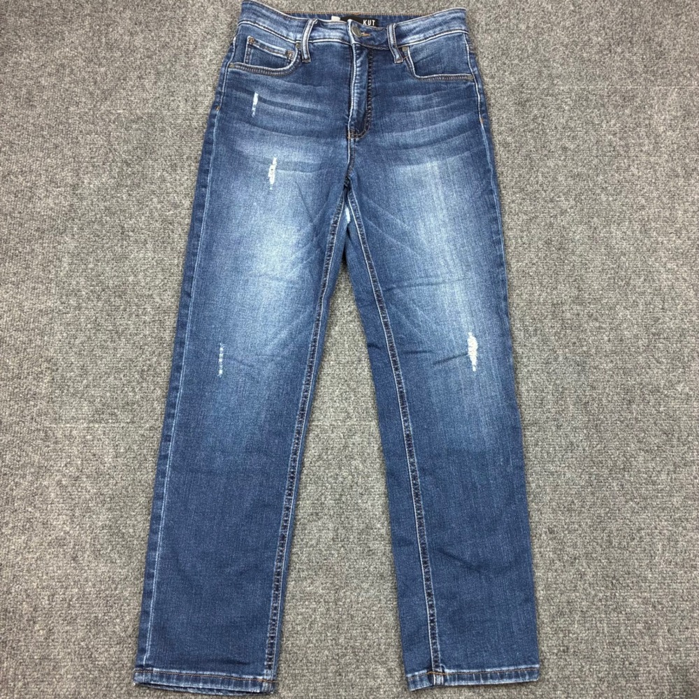 KUT from the Kloth Straight Leg Jeans Medium Wash High Rise Womens Size 0 26x26